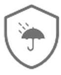 Shield icon: IP65 ingress protection rating