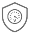 Shield icon: overvoltage protection