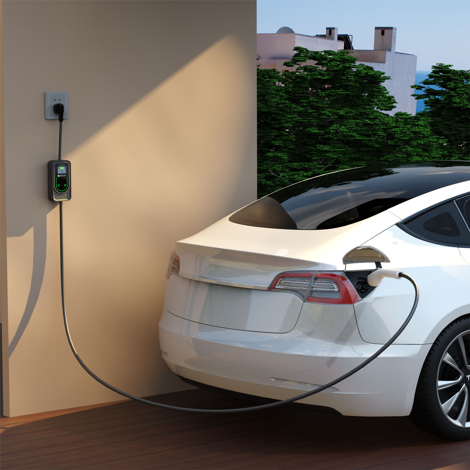 KQ01 AC Wall-mounted Charging Pile with card swipe