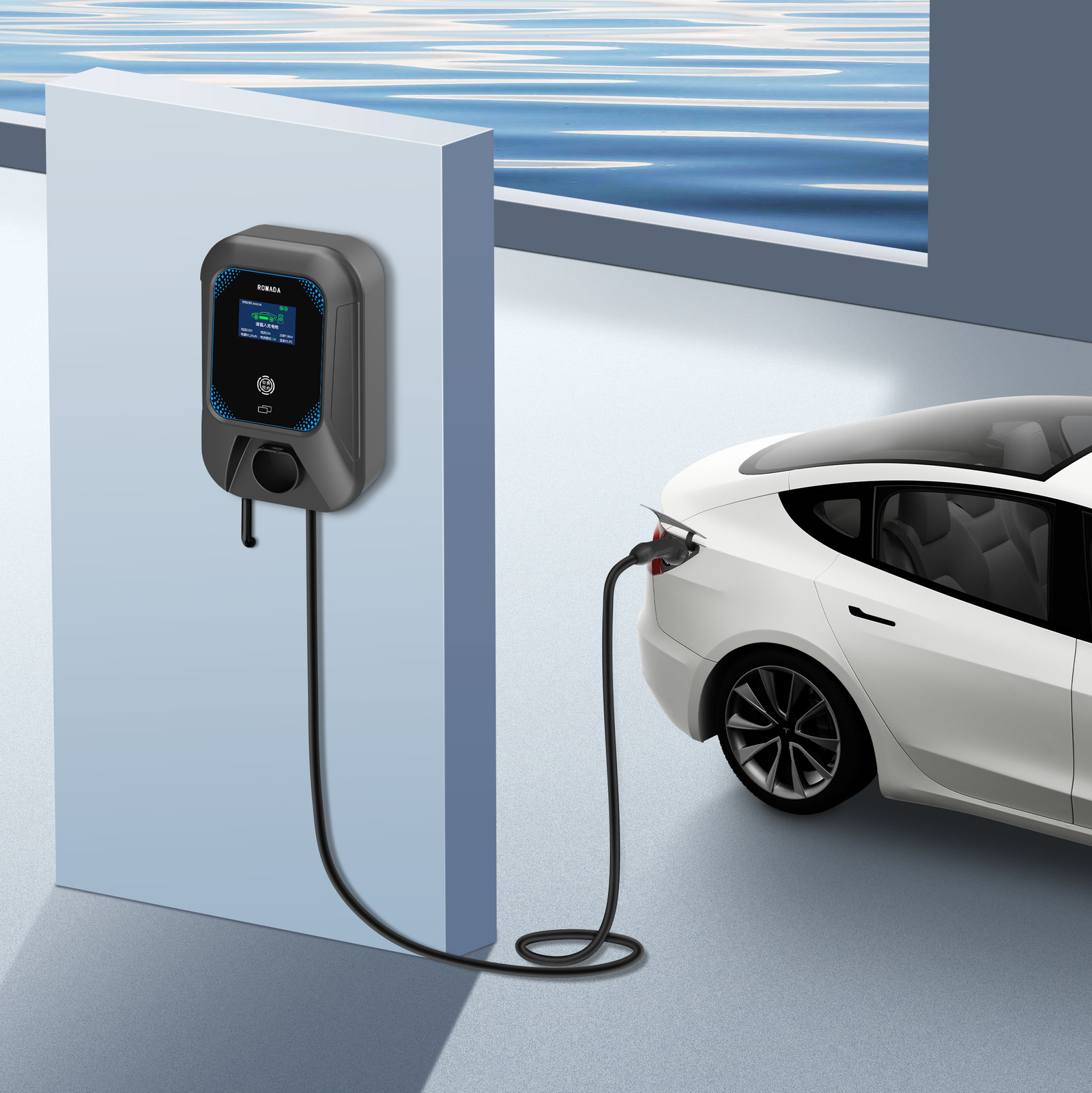 KQ02 AC Wall-mounted 7kW Fast Charging Pile
