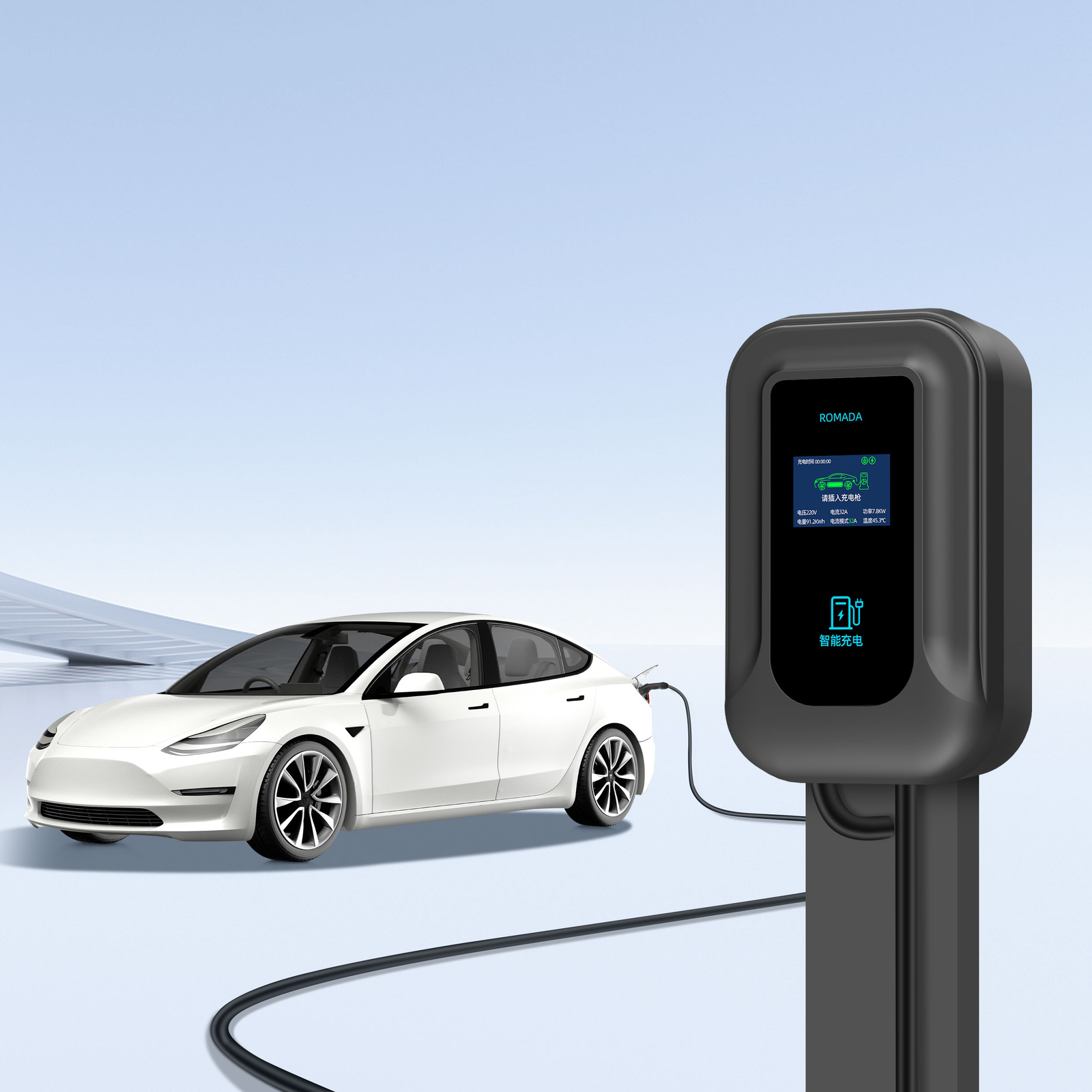 KQ03 AC Charging Pile with 4.3 inch screen