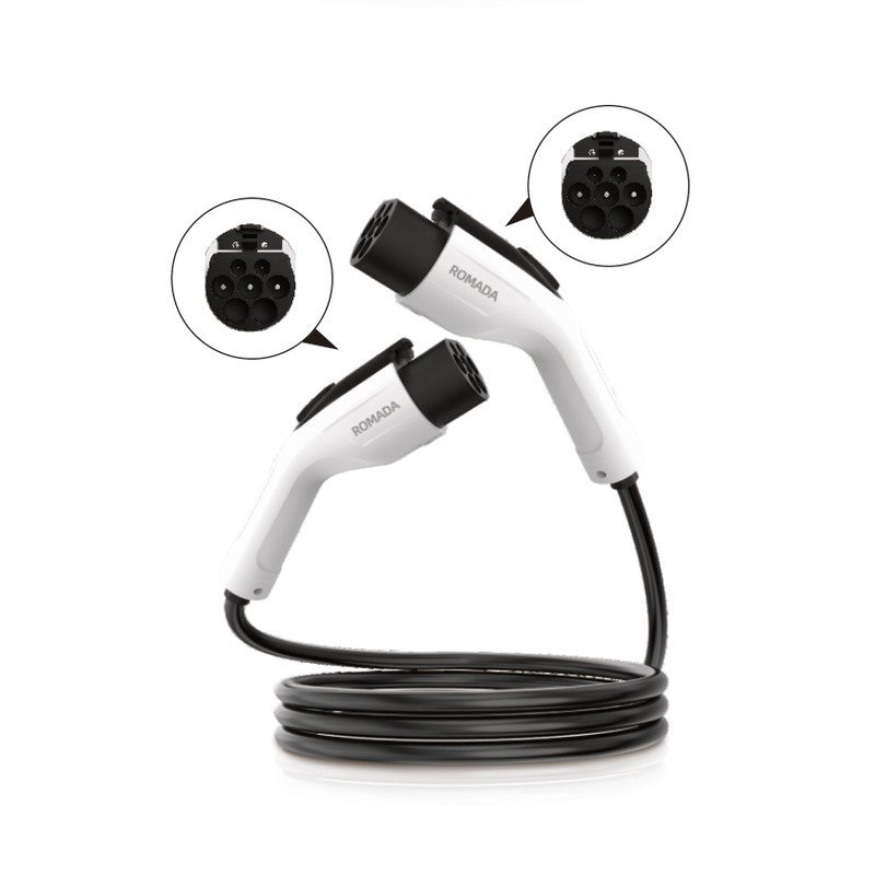 EV Charging Cable - Male and Female Dual-Head Connector