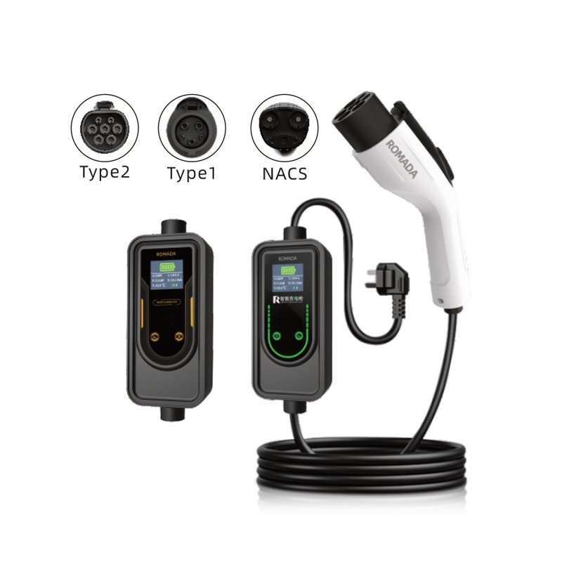 Portable EV Charger 1.8 Display + U-shaped Flowing Water Light