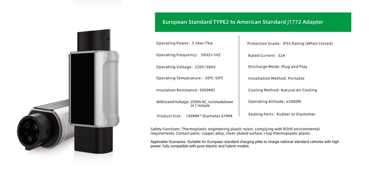 European Standard TYPE2 to American Standard J1772 Adapter Specifications