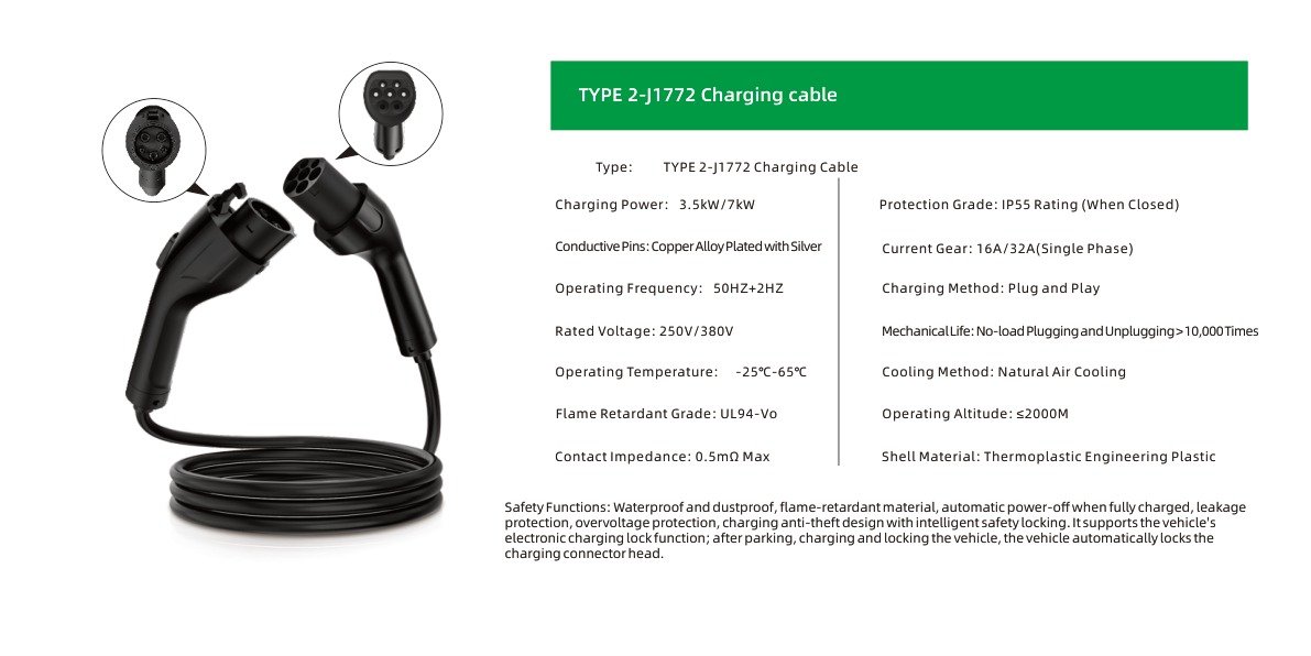 TYPE 2-J1772 Charging cable Specifications